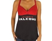 One of a Kind Gameday Tank Top made w/ Falcons Tshirt - Small ON SALE now plus free shipping