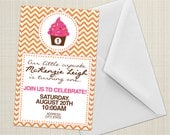 Invitations - Chevron Cupcake - DIY Printable