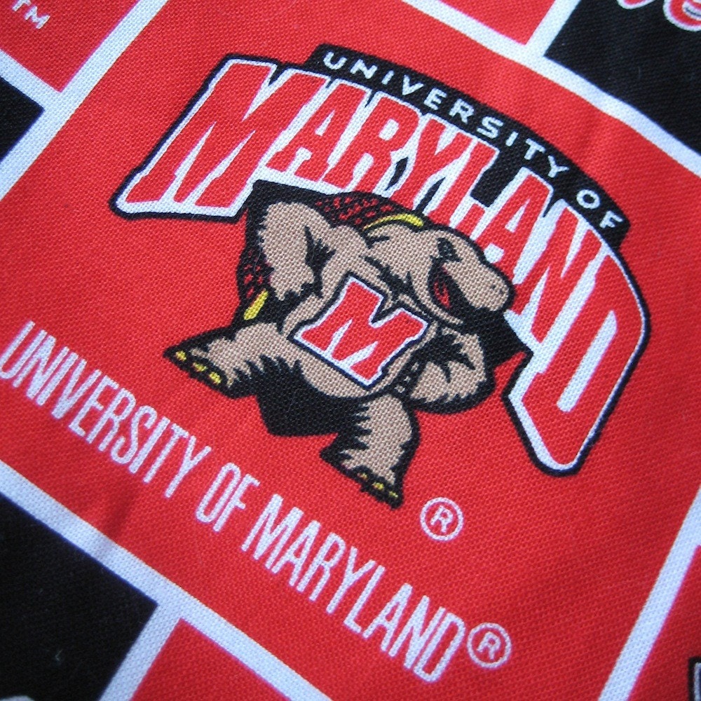 Maryland Terps Novelty Material. Black And By Monkeyhugssupplies