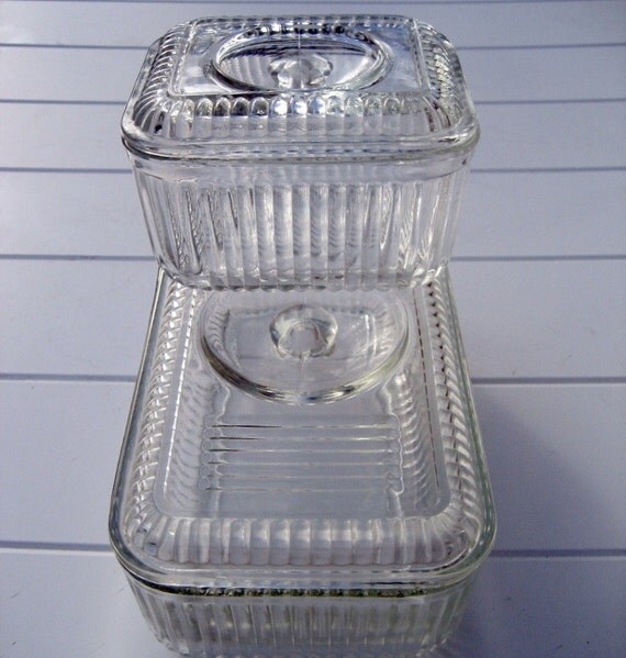 Vintage Glass Refrigerator Covered Dishes by rovervintage on Etsy