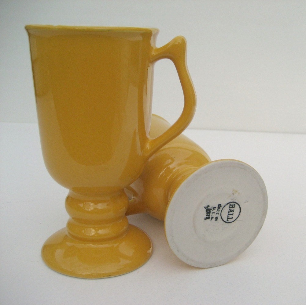 Vintage Hall Pedestal Coffee Mugs by rovervintage on Etsy