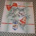 Vintage Christmas Greeting Card -Christmas glitter ornaments red bows