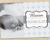 Custom Photo Birth Announcement BOY - you print Modern Dot Il_170x135