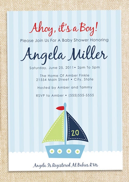 Sailboat Baby shower invitations - set of 60 Il_170x135