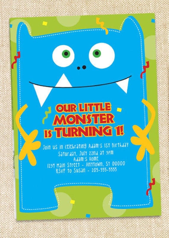 Monster Birthday Bash Invitation - printable invitation Il_570xn