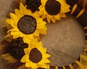 Sunflower Hand beaded Tu-Tu Tulle Wreath- Made to ORDER