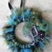 Picky Peacock Initial Tu-Tu Wreath - MADE TO ORDER