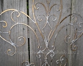 Metal Wall Decor / Wrought Iron / Fleur de lis Wall Decor/ Wall Hanging / Shabby Chic /Gold Antique Finish / Shabby Chic Decor