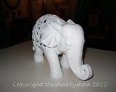 Elephant Statue / Figurine / Modern Home decor / Animal Decor / Gloss White / Shabby Chic Decor