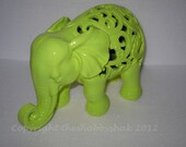 Elephant Statue / Figurine / Modern Home decor / Animal Decor / Gloss Lime Green
