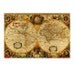 ANTIQUE WORLD MAP 6- Handmade Leather Passport / Ticket Holder - Travel Art