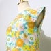 Vintage 70s Mod Floral Print Shift Dress, Light Blue, Orange, Yellow, Medium