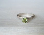 SALE Peridot Gemstone Ring Size 6 Stackable