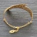 24 gold karat plated Seagull Flying Bird metal Lace Bracelet