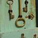 Key Holder Sea Glass Turquoise Vintage Skeleton Keys