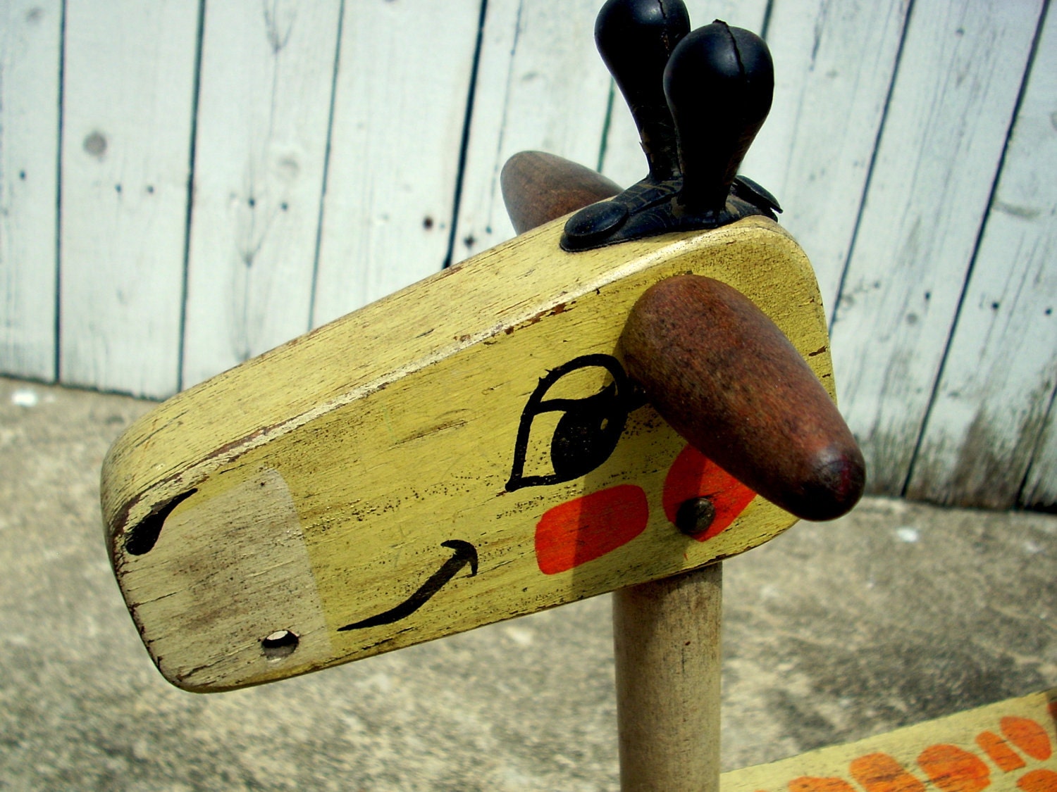 Vintage Playskool Wooden Giraffe Ride On Toy