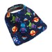 Baby Boy Bib in Flannel with Aliens and Robots in Navy and Red
