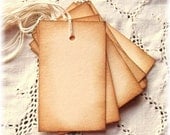15 Blank Tags - Aged and Vintage Inspired, Label, Gift Wrap, Packaging