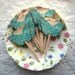 Butterfly Party Picks Shabby Vintage Inspired Aqua Hand Aged