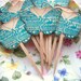 Butterfly Party Picks Shabby Vintage Inspired Aqua Hand Aged