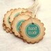 Handmade Hang Tags - Circle Tags, Scalloped, Vintage Inspired, Teal, Aqua Blue 10