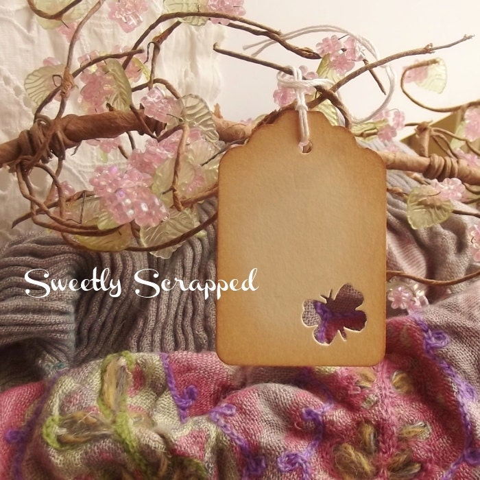 See Through Butterfly Tags, Vintage Edges, Gift Tags