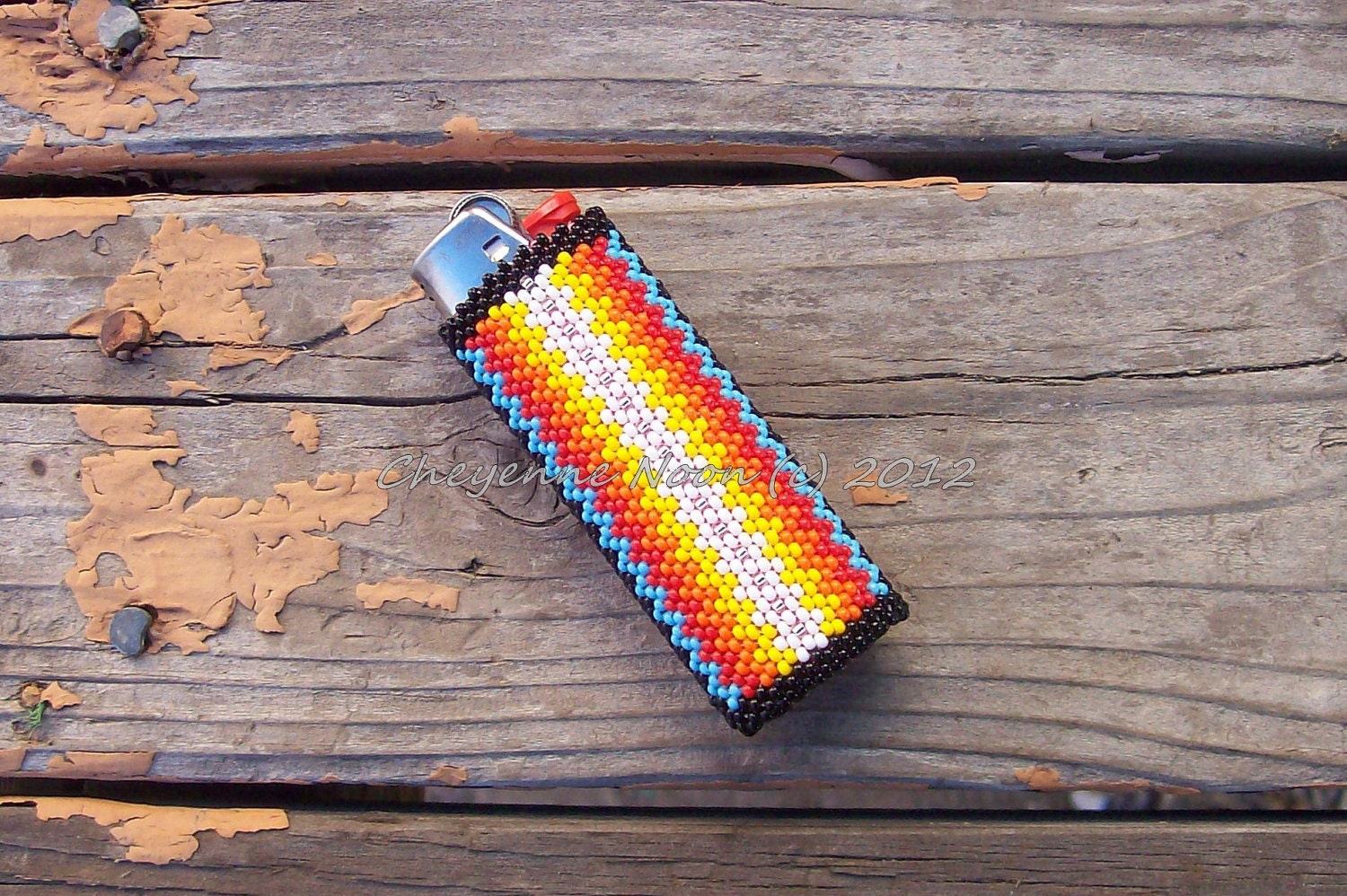 Native American Beaded Lighter Cover - SANTA FE SUNRISE
