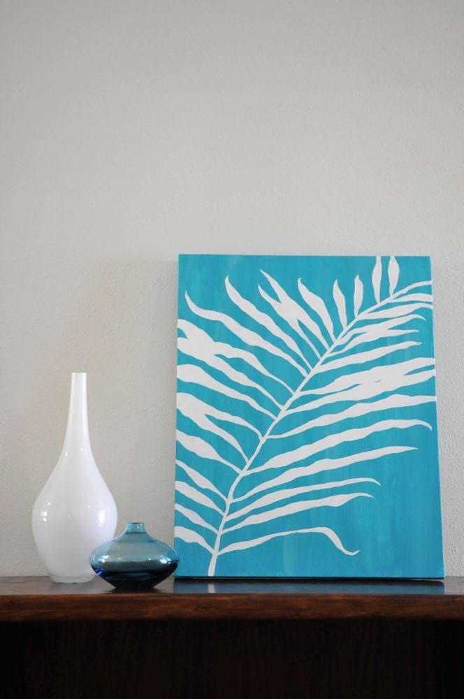 Original Acrylic Painting on 16 x 20 Canvas--Palm Branch Uno