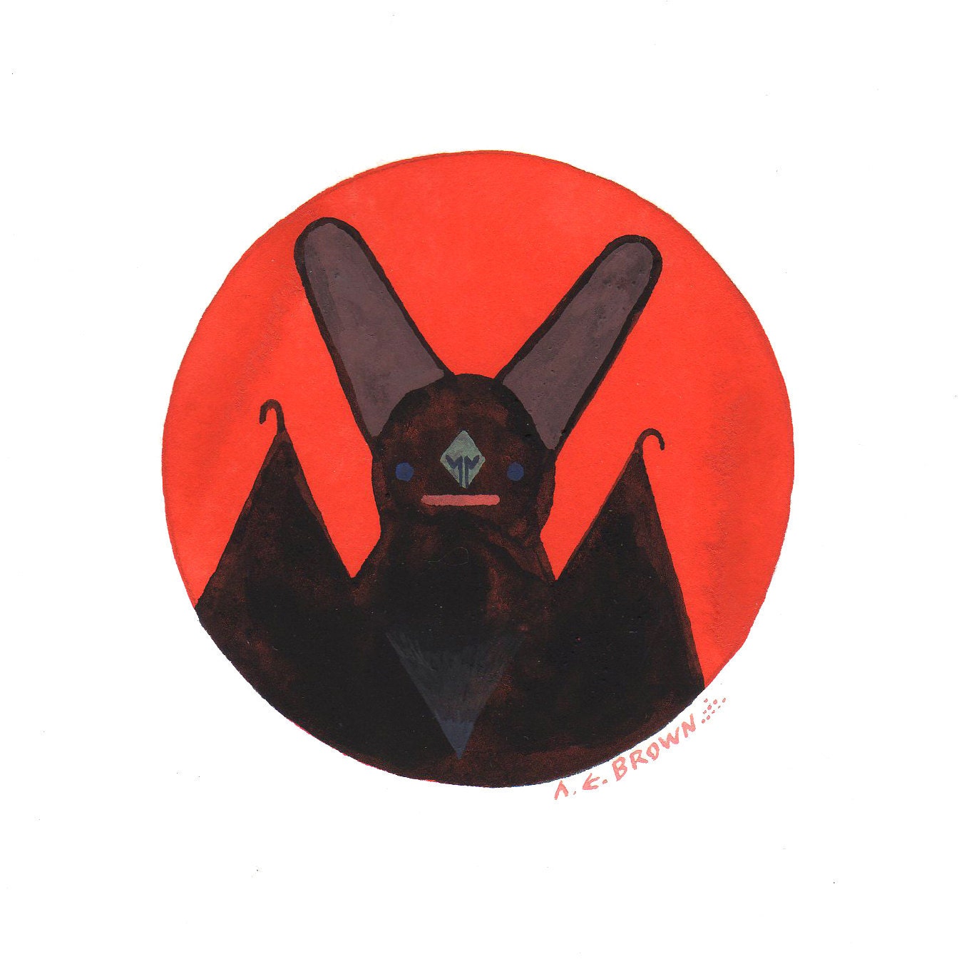 Long Eared Bat . Print