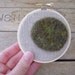 Star moss embroidery hoop, wall decor made with felted wool and natural linen, 3.5 inches