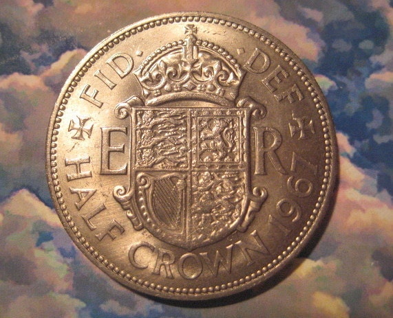 1967 United Kingdom Half Crown Coin - Elizabeth II, 1st portrait