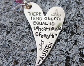 Jane Austen Quote - Tenderness of Heart - Hand Stamped Necklace