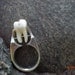 Real Human Tooth Tension Set Silver Ring