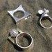 Real Human Tooth Tension Set Silver Ring
