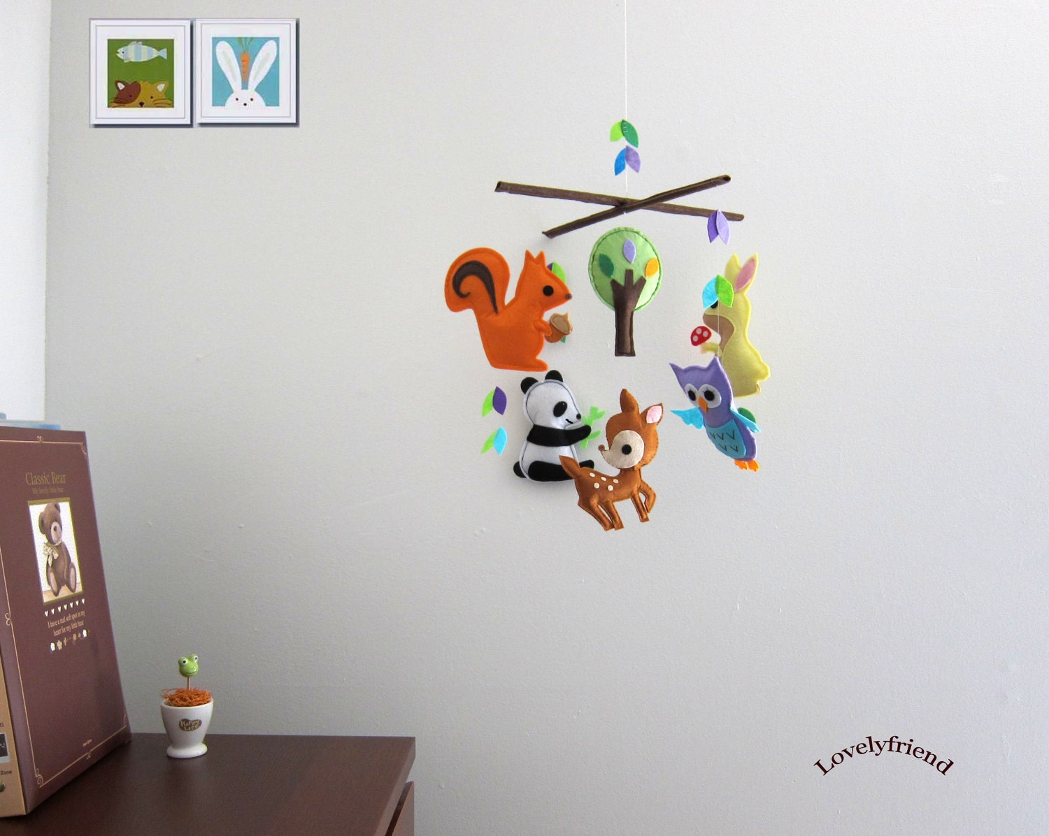 Baby Crib Mobile - Baby Mobile - Felt Mobile - Nursery mobile -  Brown deer (Custom Color Available)