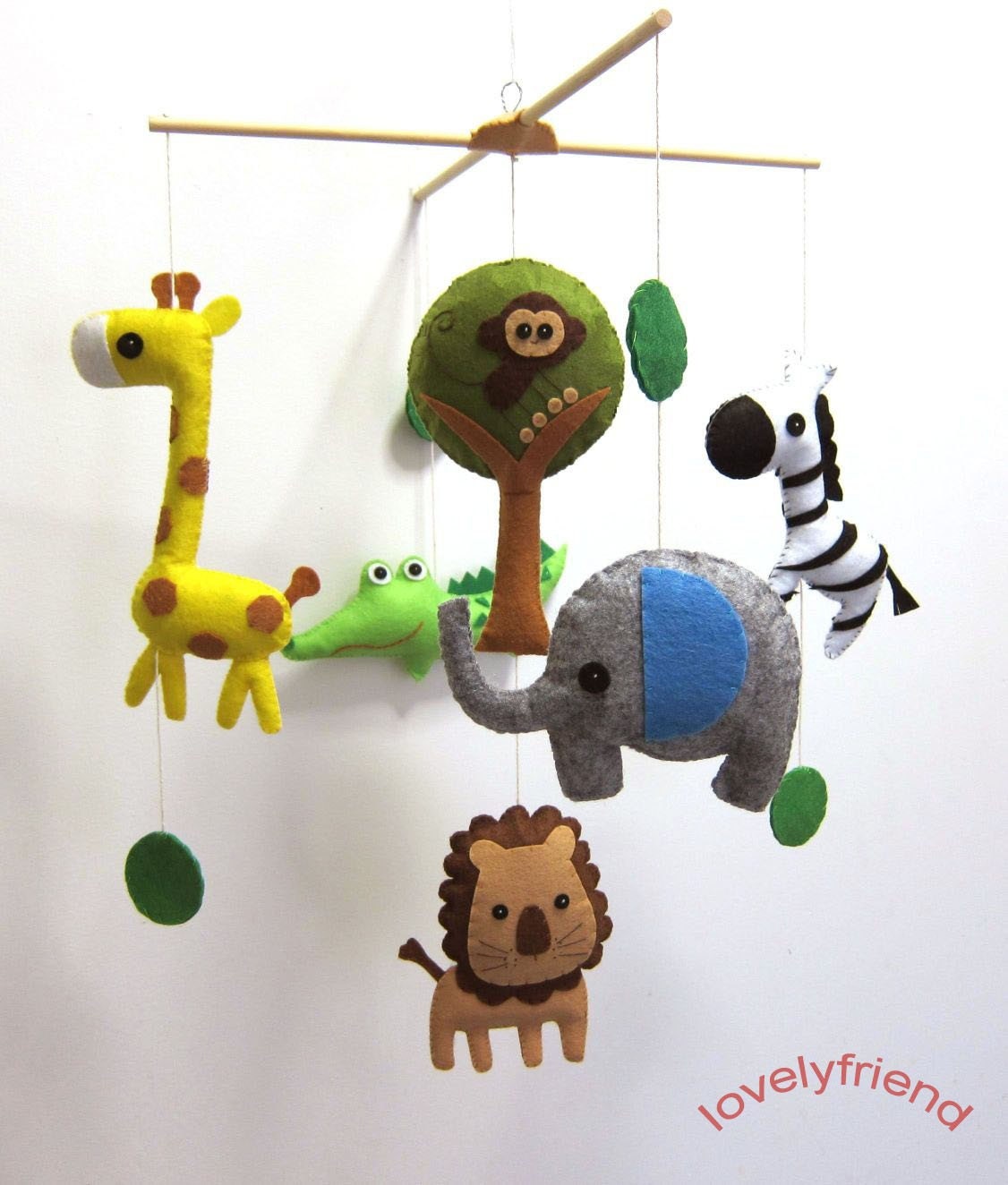 Baby Crib Mobile - Baby Mobile - Felt Mobile - Nursery mobile - Jungle Theme crocodile mobile (Custom Color Available)