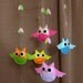 Baby Crib Mobile - Baby Mobile - Mobile - Crib mobiles - Felt Mobile - Nursery mobile - " Girly Baby Owls " design