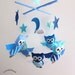 Baby Crib Mobile - Baby Mobile - Mobile - Crib mobiles - Felt Mobile - Nursery mobile - " Blue Owls and Stars" design