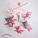 Baby Crib Mobile - Baby Mobile - Mobile - Crib mobiles - Felt Mobile - Nursery mobile - Light grey and Pink Owl (Custom Color Available)