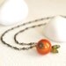 Orange. orange bead, necklace with gift box