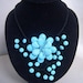 Holiday Party Jewelry,Summer Necklace,turquoise necklace,Single-strand Choker Necklace With Turquoise and Pearl Flower