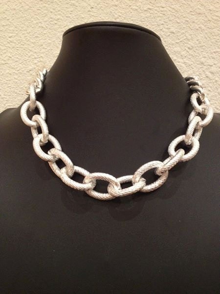 Last 2, Mint Jellie, Chunky Silver Chain Link Necklace