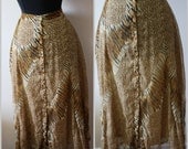 SALE. Vintage Animal Print Pattern Button Front Long Skirt. Size L Waist 30-31