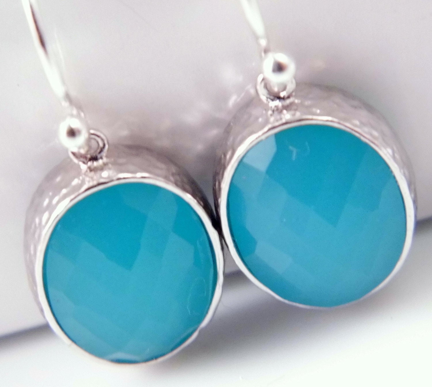 Silver Aquamarine Earrings, Sterling Silver Earrings, Blue Earrings, Bridal Bridesmaids Earrings, Wedding Jewelry