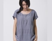 SALE 50% off-  Women blouse, grey cotton shirt, fall fashion