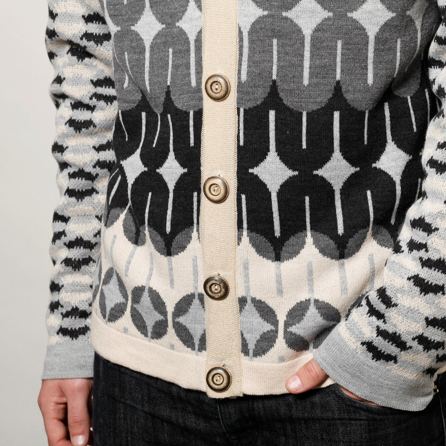Fathers day Mens knitted cardigan M, L