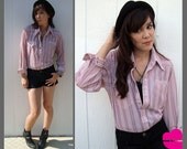 1970s Vintage Western Striped Shirt