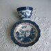 Booths Gold Cobalt Blue and White Tea Cup Saucer Real Old Willow