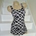 Black & White Classic Vintage 1960's MOD Skirted Swimsuit M