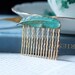 Patina Feather Hair Comb - Gold Plated Brass